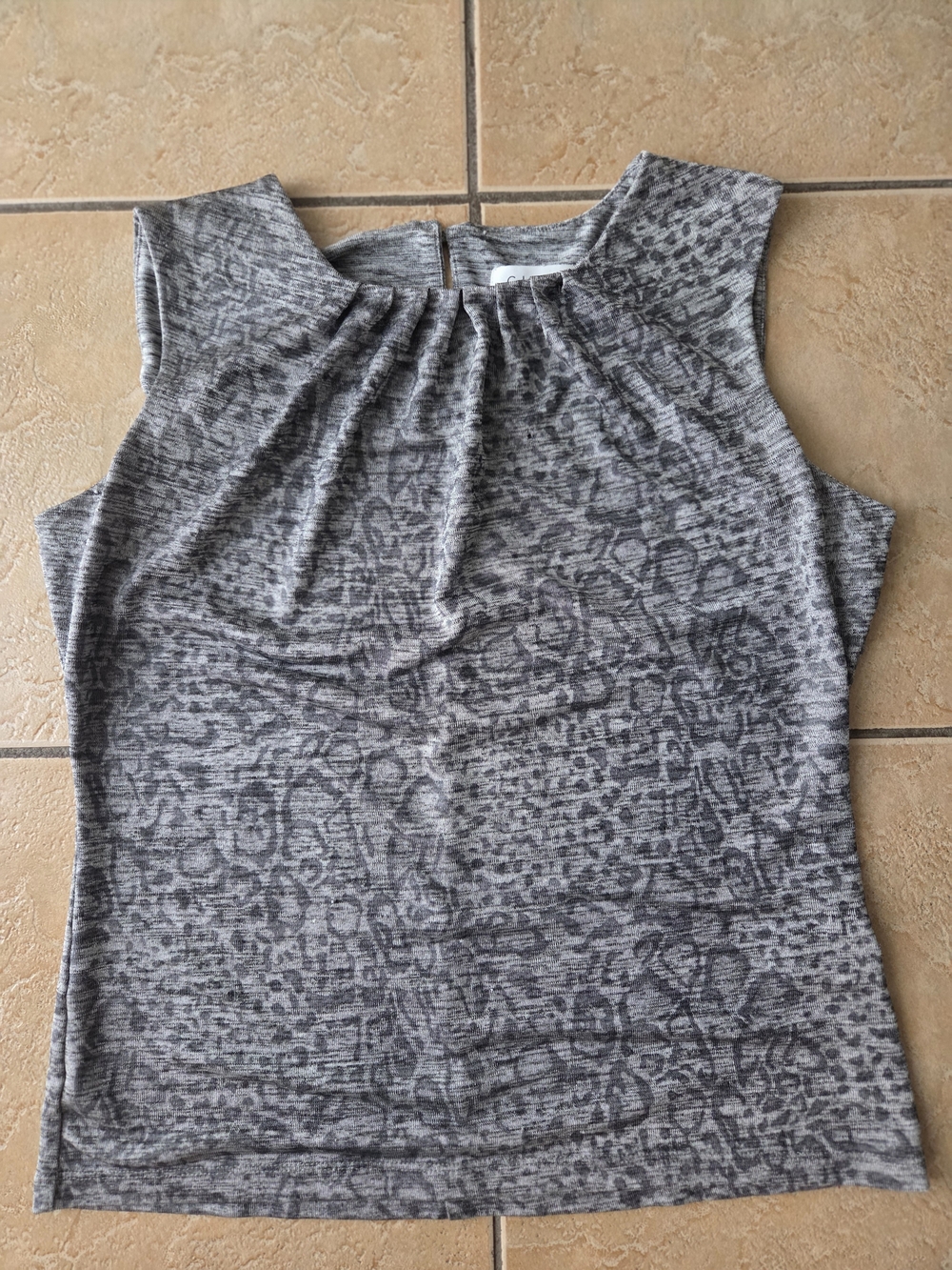 Calvin Klein Gray Animal Patterned Sleeveless